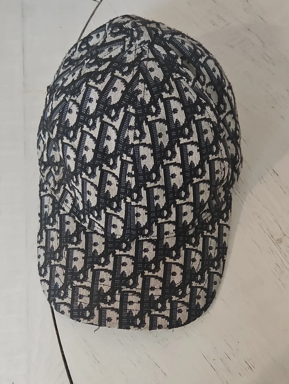 Christian Dior Vintage Monogram Navy and White Baseball Cap